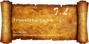 Trnovszky Lajos névjegykártya